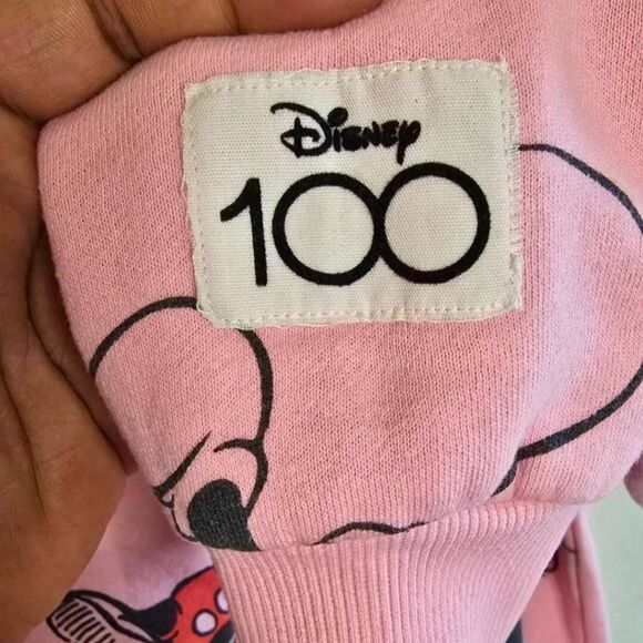 Disney 100 Mickey Mouse Sweatshirt Women's Size XS Pink Crewneck Pullover Rare - Picture 5 of 13